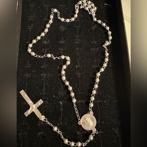 Solid sterling silver rosary